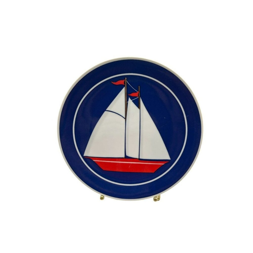 Vintage Curzon Nautical Sailboat Coastal Sea Beach Decor Plate Ocean Boat FLAW